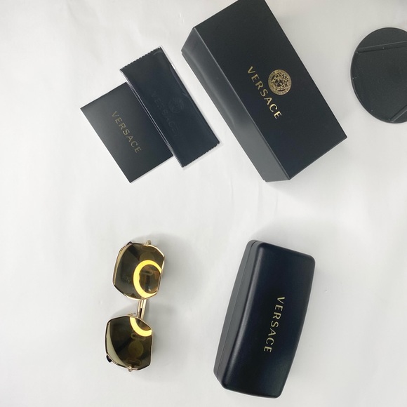 Versace Glasses Gold Mirror Authentic Guarantee - Picture 4 of 6